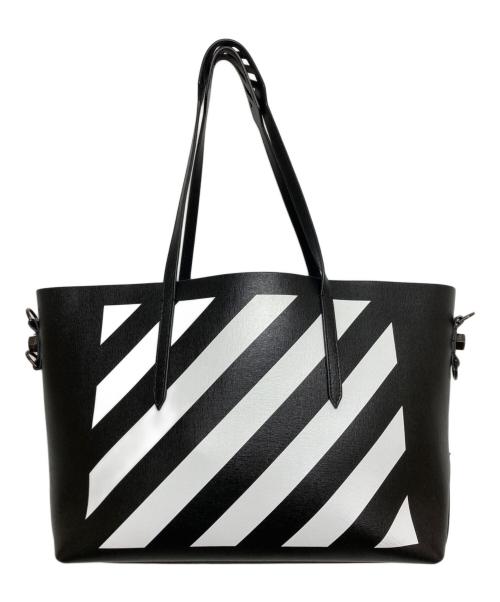 OFFWHITE（オフホワイト）OFFWHITE (オフホワイト) レザー ポーチ付き  ハンドバック ホワイト×ブラック サイズ:実寸サイズを参照くださいの古着・服飾アイテム