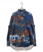 SUBLATIONSサブレーションズ）の古着「《手洗い可》グラフィックプリントレギュラーシャツ　S091313」｜レッド×ブルー