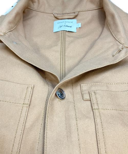 maison kitsune（メゾンキツネ）maison kitsune (メゾンキツネ) ワークカバーオール ベージュ サイズ:SIZE Lの古着・服飾アイテム
