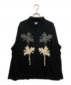 NOMA t.d.ノーマティーディー）の古着「Palm Tree Hand Embroidery LS Shirt　N37-EM05」｜ブラック
