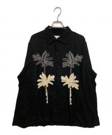 NOMA t.d.（ノーマティーディー）の古着「Palm Tree Hand Embroidery LS Shirt　N37-EM05」｜ブラック