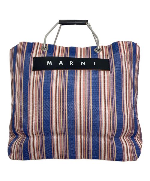 MARNI（マルニ）MARNI (マルニ) フラワーカフェ マーケット トートバッグ ネイビー サイズ:実寸参照の古着・服飾アイテム