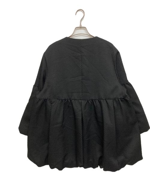 LOUNIE（ルーニー）LOUNIE (ルーニー) ジャガードバルーンスリーブノーカラーコート ブラック サイズ:SIZE 36の古着・服飾アイテム