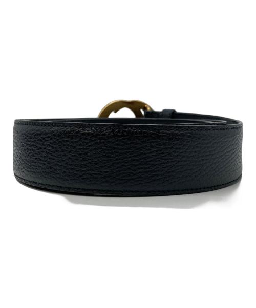 GUCCI（グッチ）GUCCI (グッチ) インターロッキングG シボレザーベルト　474347 ブラック サイズ:SIZE 100/40の古着・服飾アイテム