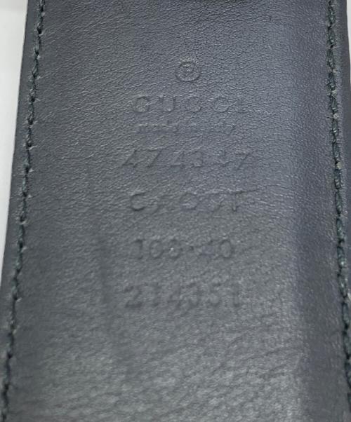 GUCCI（グッチ）GUCCI (グッチ) インターロッキングG シボレザーベルト　474347 ブラック サイズ:SIZE 100/40の古着・服飾アイテム