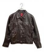 GAPギャップ）の古着「オールドレザートラッカージャケット」｜ブラウン