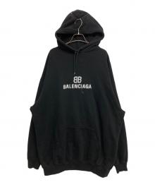 BALENCIAGA（バレンシアガ）の古着「BB PIXEL HOODIE/ピクセルBBロゴ 裏起毛 スウェットプルオーバーパーカー TS49 578135」｜ブラック