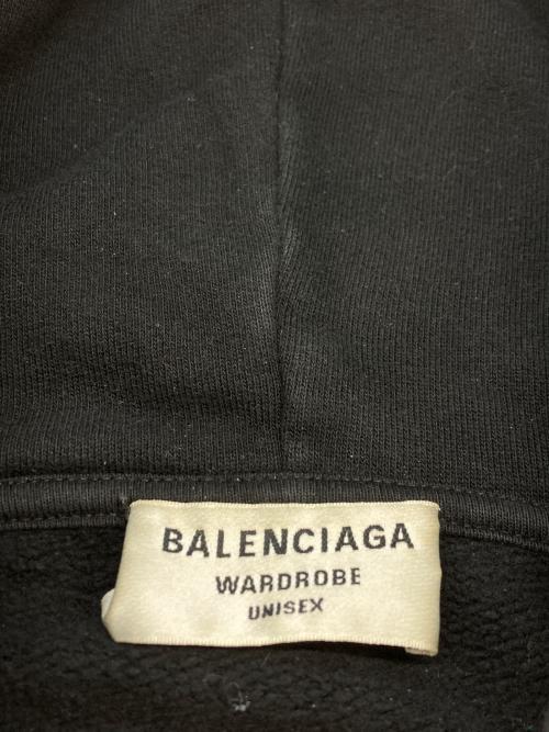 BALENCIAGA（バレンシアガ）BALENCIAGA (バレンシアガ) BB PIXEL HOODIE/ピクセルBBロゴ 裏起毛 スウェットプルオーバーパーカー TS49 578135 ブラック サイズ:SIZE Lの古着・服飾アイテム