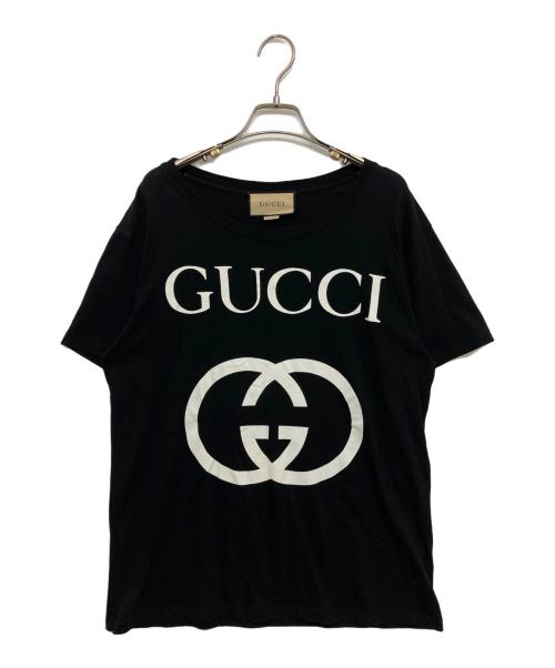 GUCCI（グッチ）GUCCI (グッチ) インターロッキングTシャツ 493117 X3Q35 ブラック サイズ:SIZE XSの古着・服飾アイテム