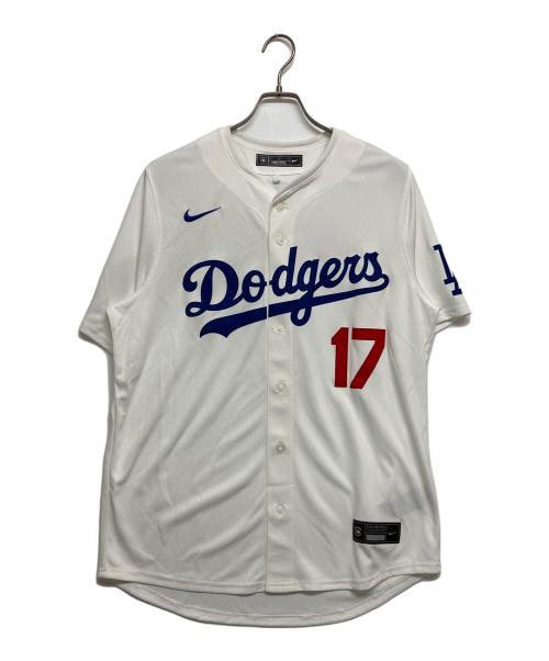 NIKE（ナイキ）NIKE (ナイキ) ベースボールシャツ LM25-LDHO ホワイト×ブルー サイズ:SIZE Lの古着・服飾アイテム