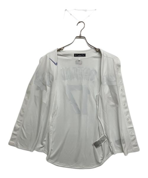 NIKE（ナイキ）NIKE (ナイキ) ベースボールシャツ LM25-LDHO ホワイト×ブルー サイズ:SIZE Lの古着・服飾アイテム