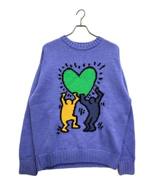 WACKO MARIA（ワコマリア）WACKO MARIA (ワコマリア) Keith Haring (キースヘリング) JACQUARD KNIT SWEATER ブルー サイズ:SIZE Lの古着・服飾アイテム
