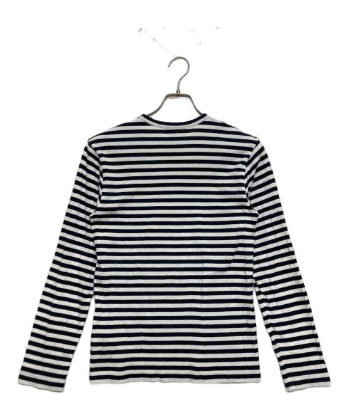 CDG（シーディージー）CDG (シーディージー) LONG SLEEVED T-SHIRT WITH EMBLEM　SJ-T010 ホワイト×ネイビー サイズ:SIZE Sの古着・服飾アイテム
