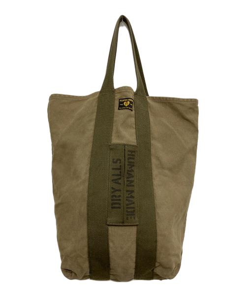 HUMAN MADE（ヒューマンメイド）HUMAN MADE (ヒューマンメイド) Military Tote / Canvas Tote カーキ サイズ:実寸参照の古着・服飾アイテム