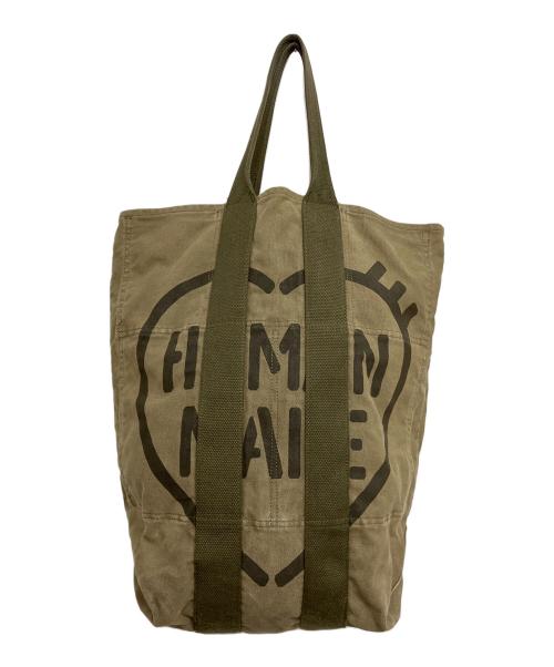 HUMAN MADE（ヒューマンメイド）HUMAN MADE (ヒューマンメイド) Military Tote / Canvas Tote カーキ サイズ:実寸参照の古着・服飾アイテム