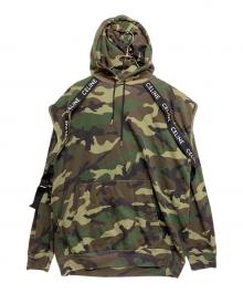 CELINE（セリーヌ）の古着「BANDS HOODIE/レイヤードデザインカモフラパーカー 2Y85A885M」｜カーキ