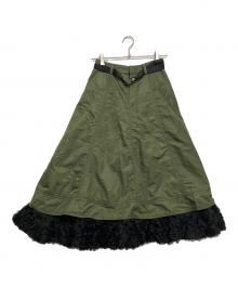 MAISON SPECIAL（メゾンスペシャル）の古着「Belted 2way Flower Hem Volume Skirt」｜カーキ