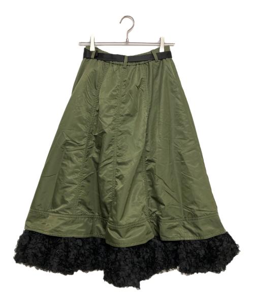 MAISON SPECIAL（メゾンスペシャル）MAISON SPECIAL (メゾンスペシャル) Belted 2way Flower Hem Volume Skirt カーキ サイズ:SIZE38 未使用品の古着・服飾アイテム