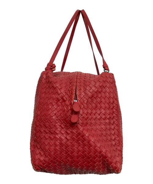 BOTTEGA VENETA（ボッテガベネタ）BOTTEGA VENETA (ボッテガベネタ) イントレチャートワンショルダーバッグ レッド サイズ:実寸参照の古着・服飾アイテム