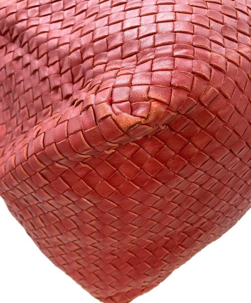BOTTEGA VENETA（ボッテガベネタ）BOTTEGA VENETA (ボッテガベネタ) イントレチャートワンショルダーバッグ レッド サイズ:実寸参照の古着・服飾アイテム