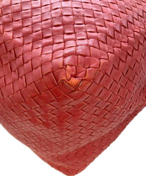BOTTEGA VENETA（ボッテガベネタ）BOTTEGA VENETA (ボッテガベネタ) イントレチャートワンショルダーバッグ レッド サイズ:実寸参照の古着・服飾アイテム