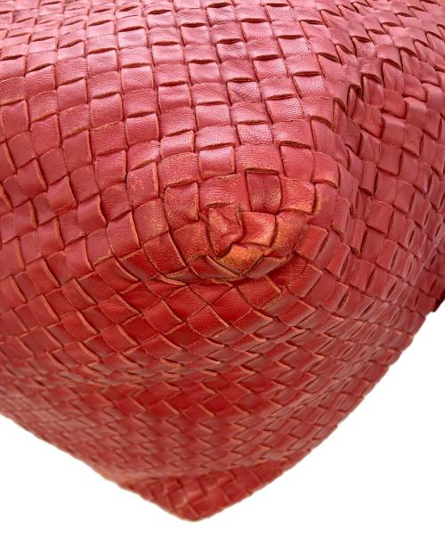 BOTTEGA VENETA（ボッテガベネタ）BOTTEGA VENETA (ボッテガベネタ) イントレチャートワンショルダーバッグ レッド サイズ:実寸参照の古着・服飾アイテム