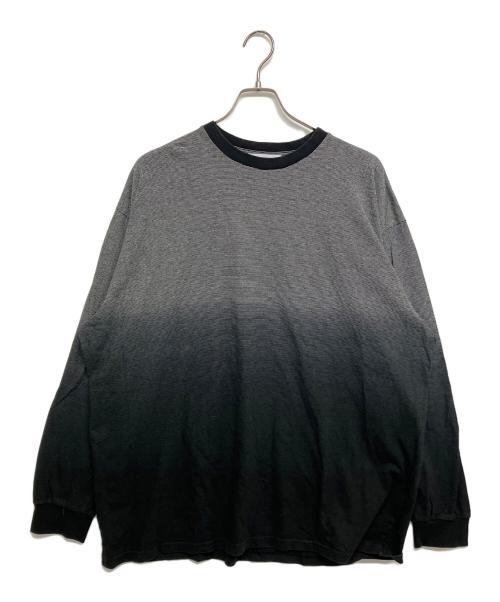 Graphpaper（グラフペーパー）Graphpaper (グラフペーパー) Gradient Border L/S Tee ブラック サイズ:SIZE2の古着・服飾アイテム
