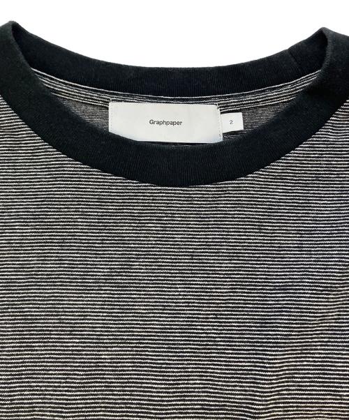 Graphpaper（グラフペーパー）Graphpaper (グラフペーパー) Gradient Border L/S Tee ブラック サイズ:SIZE2の古着・服飾アイテム