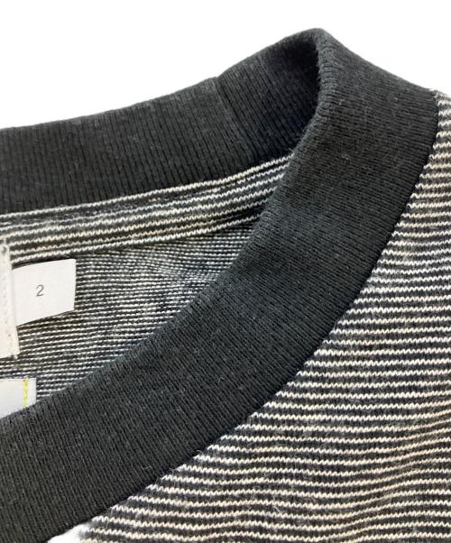 Graphpaper（グラフペーパー）Graphpaper (グラフペーパー) Gradient Border L/S Tee ブラック サイズ:SIZE2の古着・服飾アイテム