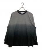Graphpaperグラフペーパー）の古着「Gradient Border L/S Tee」｜ブラック