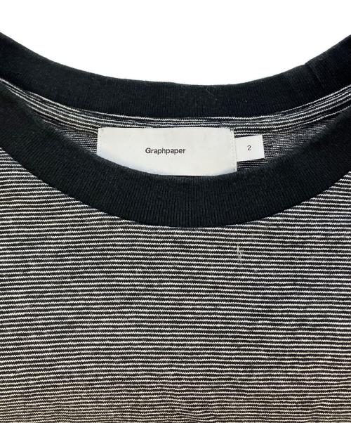 Graphpaper（グラフペーパー）Graphpaper (グラフペーパー) Gradient Border L/S Tee ブラック サイズ:SIZE2の古着・服飾アイテム