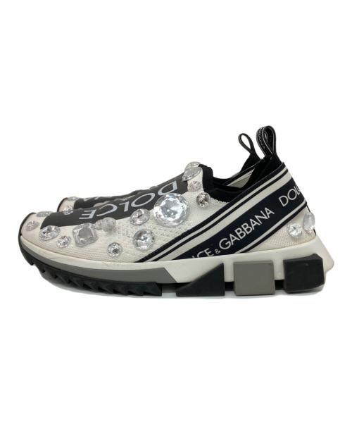 DOLCE & GABBANA（ドルチェ＆ガッバーナ）DOLCE & GABBANA (ドルチェ＆ガッバーナ) ロックスタッズ スニーカー  CK1641 AZ235 ホワイト×ブラック サイズ:SIZE 40の古着・服飾アイテム