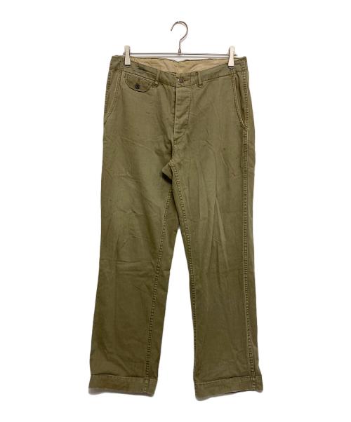 POLO RALPH LAUREN（ポロ・ラルフローレン）POLO RALPH LAUREN (ポロ・ラルフローレン) ヘリンボーントラウザーパンツ　MNBLBTMM4100082 カーキ サイズ:SIZE W32×L32の古着・服飾アイテム