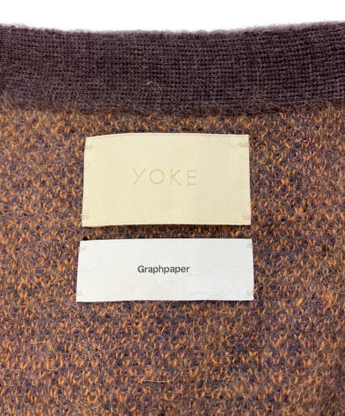 YOKE（ヨーク）YOKE (ヨーク) Graphpaper (グラフペーパー) 4Color Mix Mohair Jacquard Cardigan ブラウン サイズ:SIZE2の古着・服飾アイテム