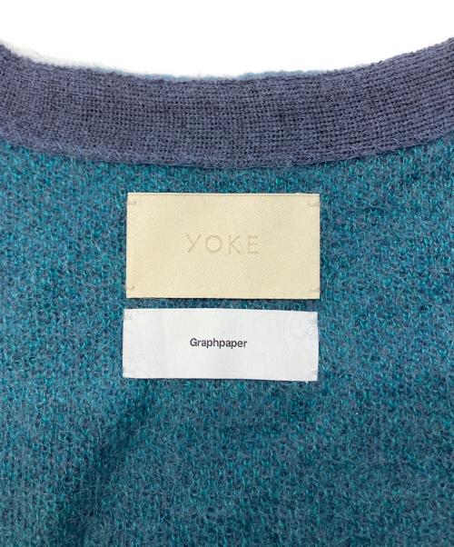 YOKE（ヨーク）YOKE (ヨーク) 4Color Mix Mohair Jacquard Cardigan/4カラーミックスモヘアジャカードカーディガン ブルー サイズ:SIZE2の古着・服飾アイテム