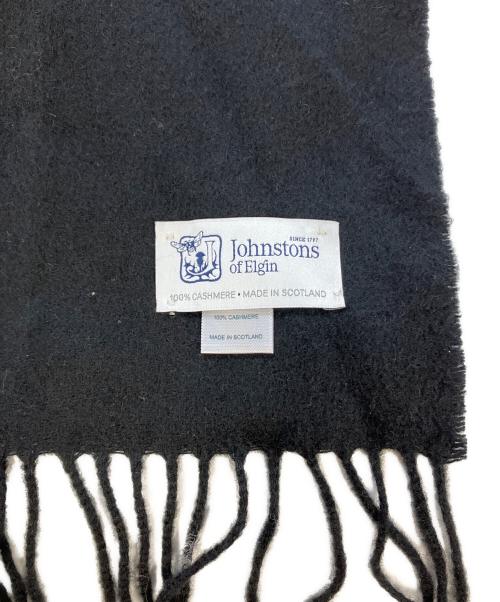 JOHNSTONS OF ELGIN（ジョンストンズ オブ エルガン）JOHNSTONS OF ELGIN (ジョンストンズ オブ エルガン) カシミヤストール ブラック サイズ:実寸参照の古着・服飾アイテム