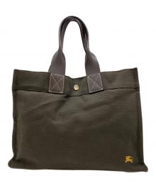 BURBERRY BLUE LABEL（バーバリー ブルー レーベル）の古着「ホースロゴキャンバスハンドバッグ」｜ブラウン