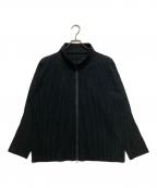 HOMME PLISSE ISSEY MIYAKEオム プリッセ イッセイ ミヤケ）の古着「BASICSプリーツジップジャケット HP55JL440」｜ブラック