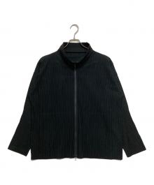 HOMME PLISSE ISSEY MIYAKE（オム プリッセ イッセイ ミヤケ）の古着「BASICSプリーツジップジャケット HP55JL440」｜ブラック