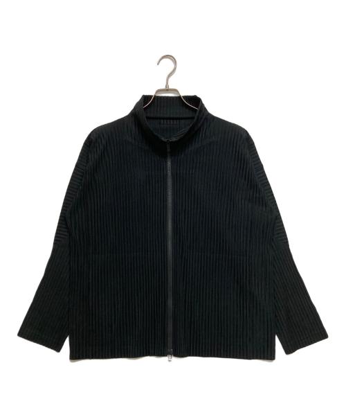 HOMME PLISSE ISSEY MIYAKE（オム プリッセ イッセイ ミヤケ）HOMME PLISSE ISSEY MIYAKE (オム プリッセ イッセイ ミヤケ) BASICSプリーツジップジャケット HP55JL440 ブラック サイズ:SIZE 2の古着・服飾アイテム