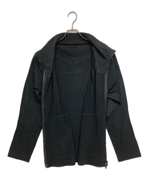 HOMME PLISSE ISSEY MIYAKE（オム プリッセ イッセイ ミヤケ）HOMME PLISSE ISSEY MIYAKE (オム プリッセ イッセイ ミヤケ) BASICSプリーツジップジャケット HP55JL440 ブラック サイズ:SIZE 2の古着・服飾アイテム