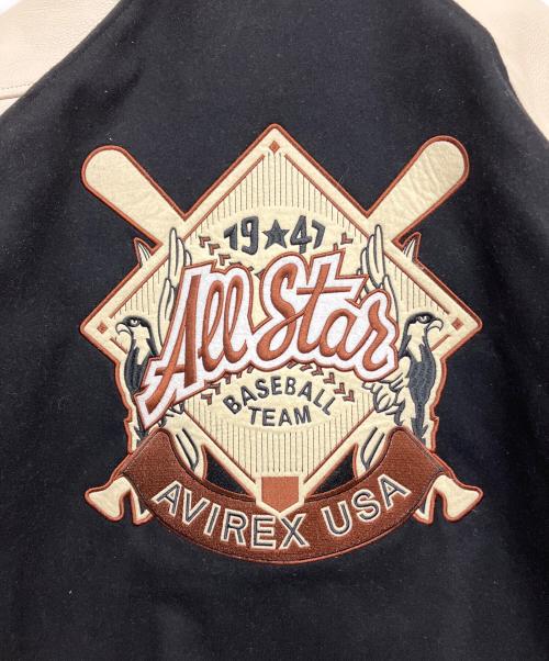 AVIREX（アヴィレックス）AVIREX (アヴィレックス) 2TONE VARSITY JACKET ALL STARS 2トーン ヴァーシティ ジャケット オールスターズ 6122113 ブラック サイズ:2XLの古着・服飾アイテム