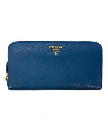 PRADA（プラダ）の古着「ラウンドファスナー財布 1ML506」｜ブルー