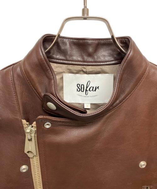 so far（ソーファー）so far (ソーファー) HORSE LEATHER RIDERS/ホースレザージャケット S1502UJK01 ブラウン サイズ:U3の古着・服飾アイテム