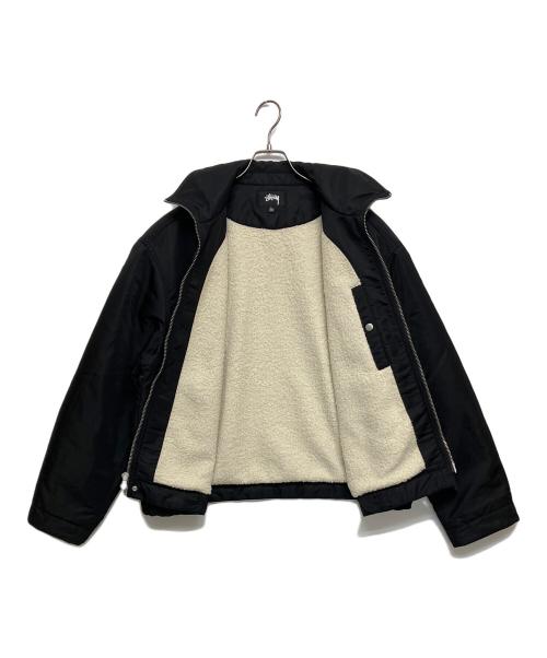stussy（ステューシー）stussy (ステューシー) PILE LINED ZIP JACKET（パイル ラインド ジップ ジャケット）115887 アイボリー×ブラック サイズ:SIZE Lの古着・服飾アイテム