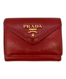 PRADA（プラダ）の古着「3つ折り財布 1MH021」｜レッド