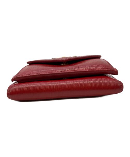 PRADA（プラダ）PRADA (プラダ) 3つ折り財布 1MH021 レッド サイズ:実寸サイズをご参照くださいの古着・服飾アイテム