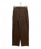 AURALEEオーラリー）の古着「Hard Twist Wool Panama Stripe Slacks　A23SP04WP」｜ブラウン
