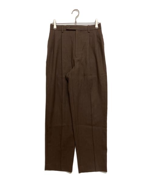 AURALEE（オーラリー）AURALEE (オーラリー) Hard Twist Wool Panama Stripe Slacks　A23SP04WP ブラウン サイズ:SIZE 1の古着・服飾アイテム