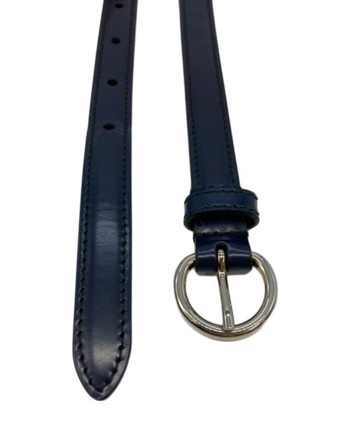 MIU MIU（ミュウミュウ）MIU MIU (ミュウミュウ) レザーナローベルト 5C 5673 ネイビー サイズ:SIZE 32/80の古着・服飾アイテム